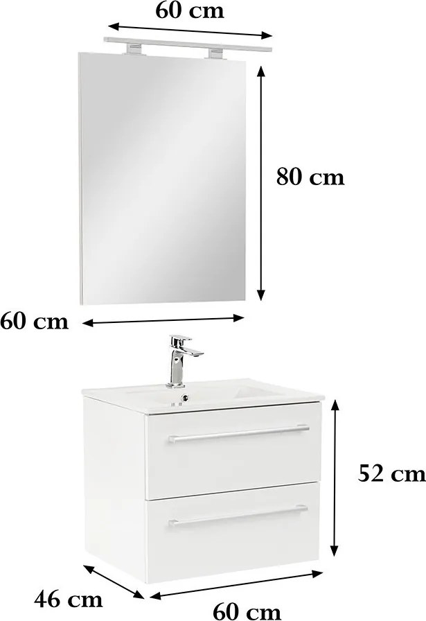 Vario Clam 60 Fürdőszoba komplett szekrény