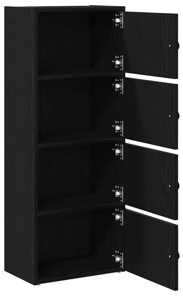 Könyvespolc fekete tölgy 40x24x102 cm gépesített fa