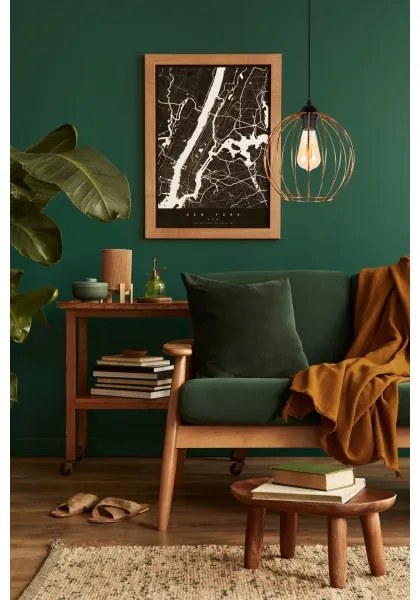 Csillár zsinóron MATT 1xE27/60W/230V fekete/réz