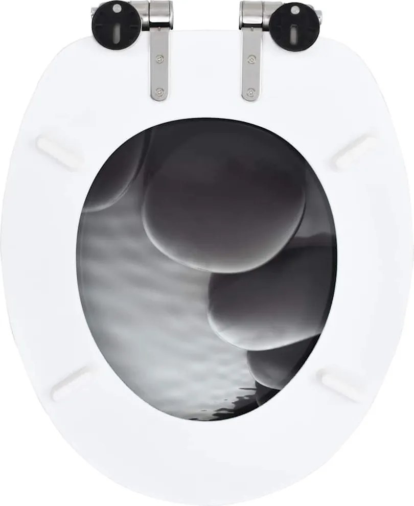 2 db kőmintás MDF WC-ülőke lassan csukódó fedéllel