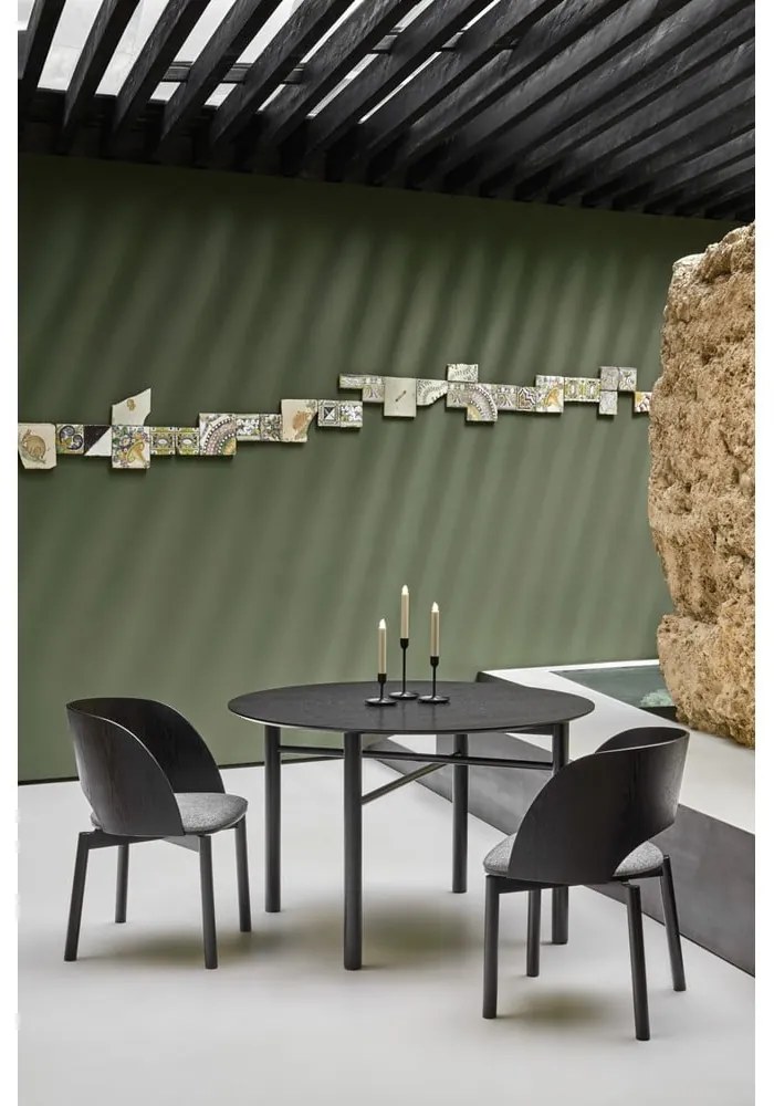 Junco fekete kerek étkezőasztal, ø 120 cm - Teulat