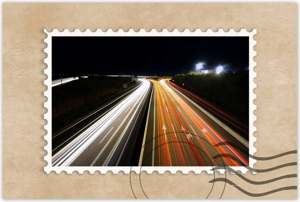 Poszterek 60x40 Autópálya Utca Éjszaka