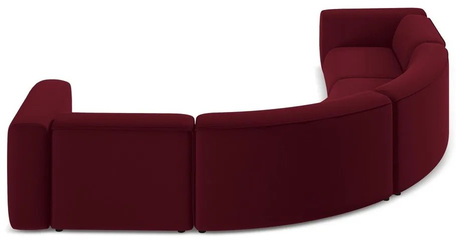 Borvörös bársony sarokkanapé Ekahi – Makamii