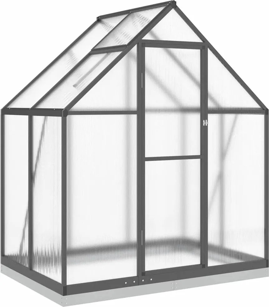 vidaXL antracitszürke alumínium melegház alapvázzal 169 x 114 x 202 cm