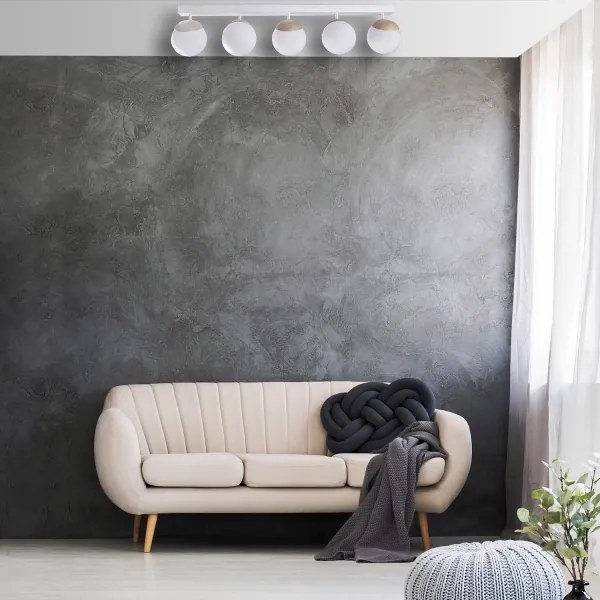 Csillár SFERA WOOD 5xE14/40W/230V fehér