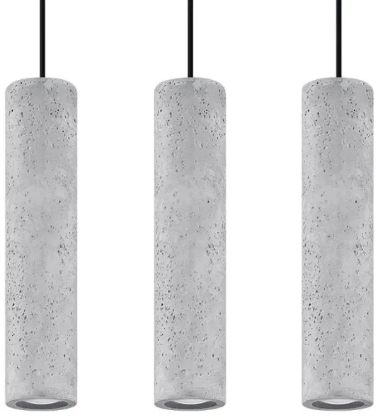 Sollux SL.0655 - LUVO 3xGU10/40W/230V beton/fekete függeszték