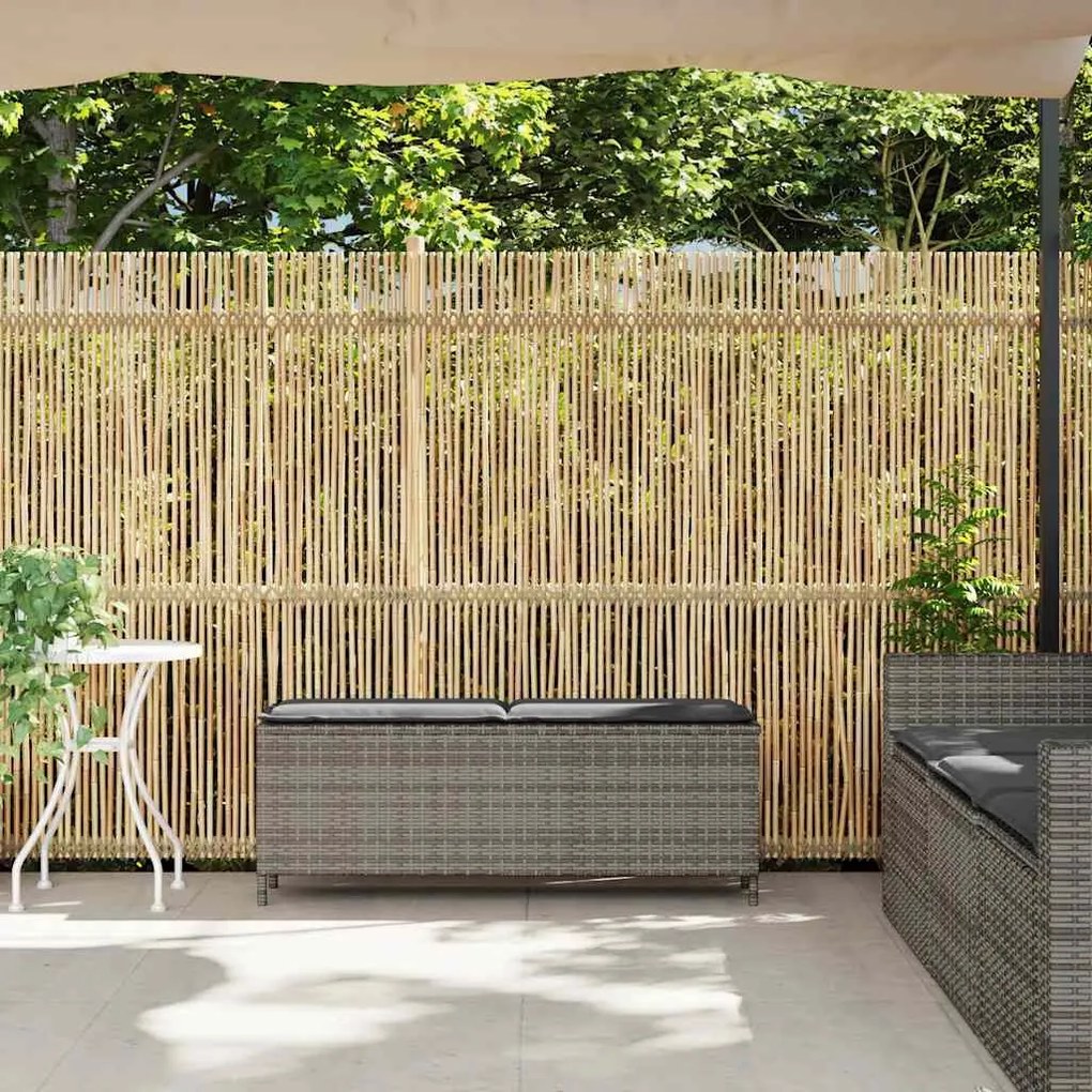 Barna polyrattan kerti pad párnával 110x30x40,5 cm
