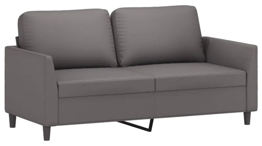 2 személyes szürke műbőr kanapé 140 cm