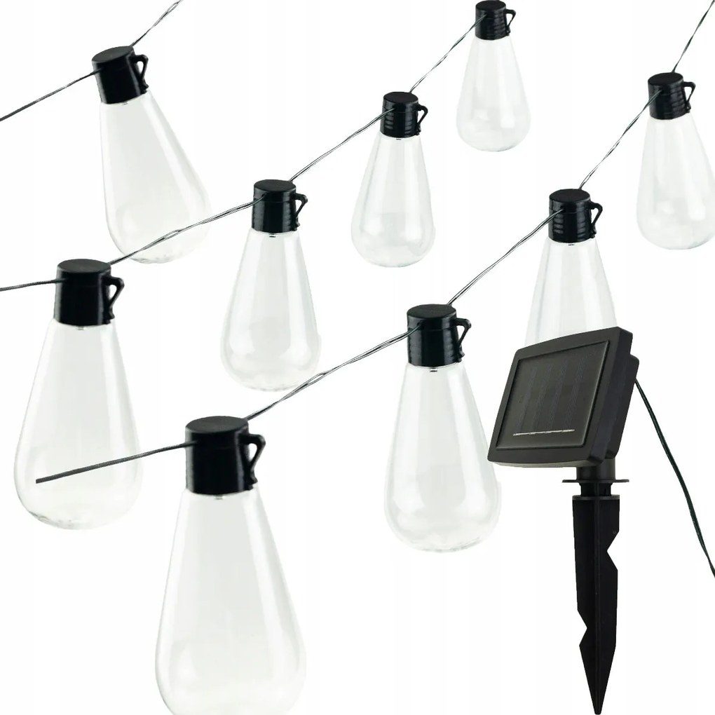 Napelemes Girland Led Kerti Lánc Loft Dekoratív Napelemes Panel Izzók