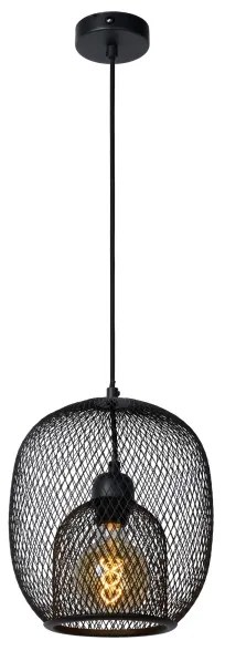 Lucide 78396/01/30 - Csillár zsinóron JERREL 1xE27/40W/230V fekete