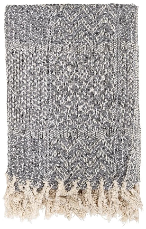 Throw szürke pamut takaró, 130 x 160 cm - Bloomingville