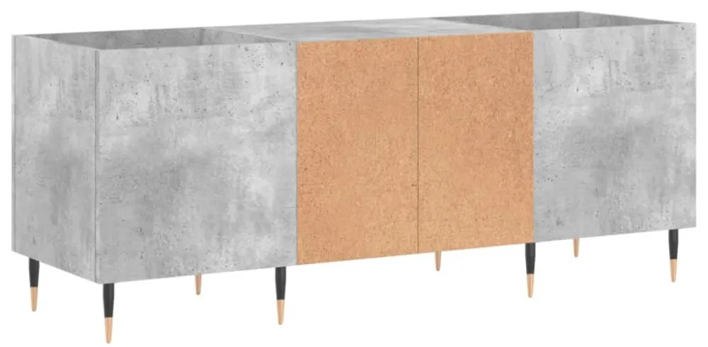 betonszürke szerelt fa hanglemezszekrény 121x38x48 cm