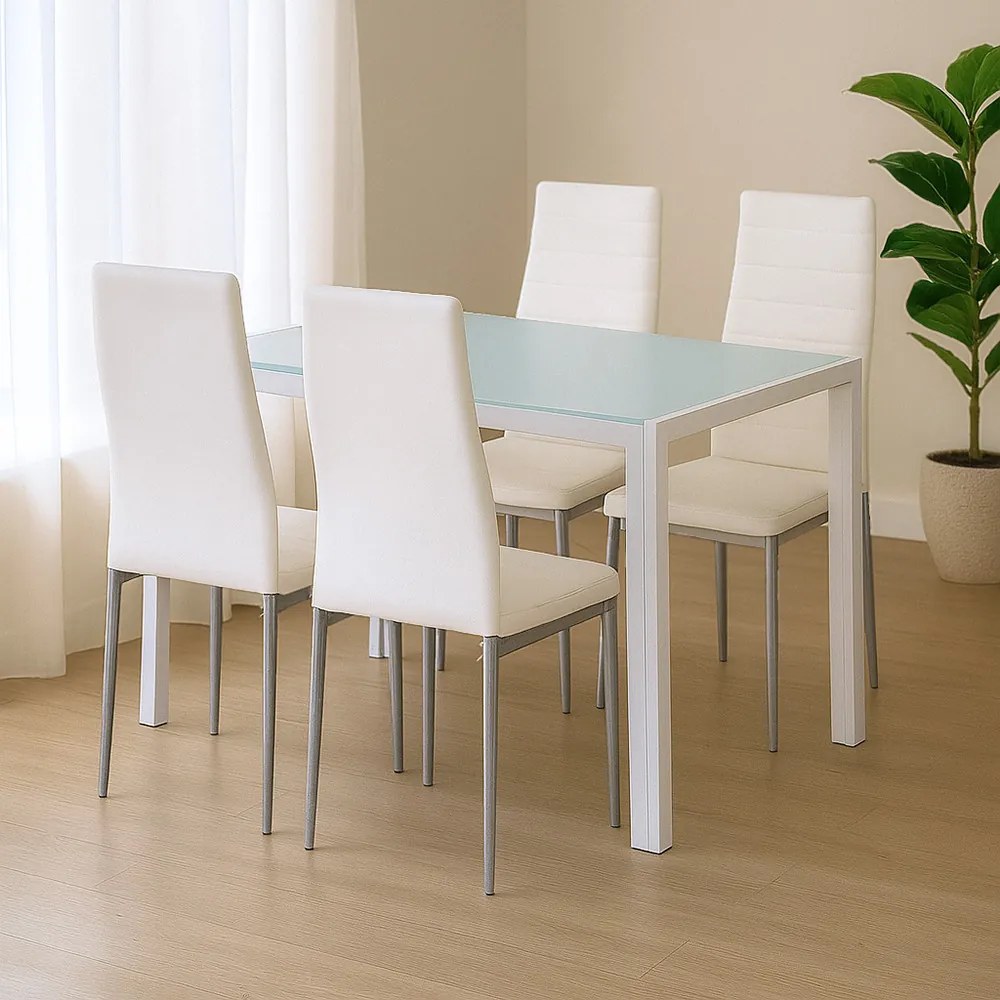 Midland 4+1 étkező garnitúra fehér-szürke