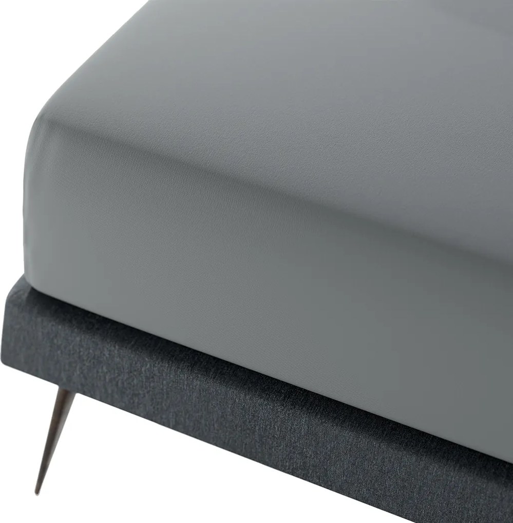 Lycra grafit lepedő 200x200 Pan Materac pamut, gumis