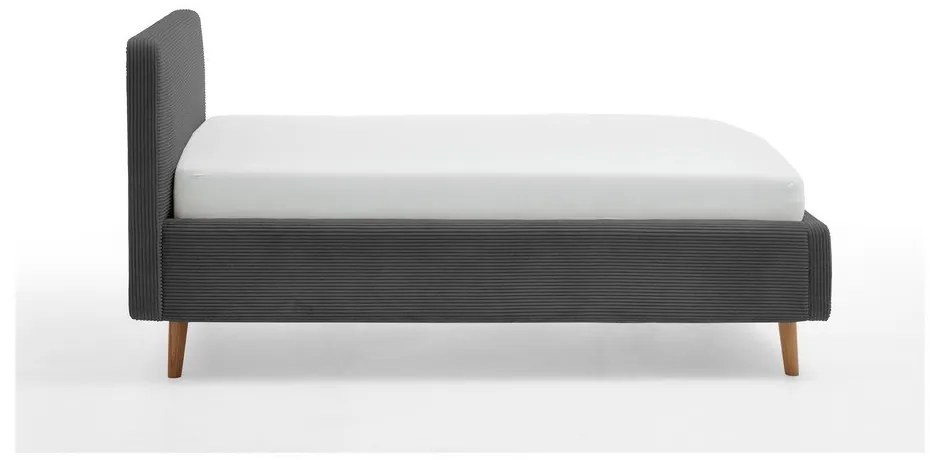 Antracitszürke kárpitozott egyszemélyes ágy ágyrács nélkül 120x200 cm Mattis – Meise Möbel