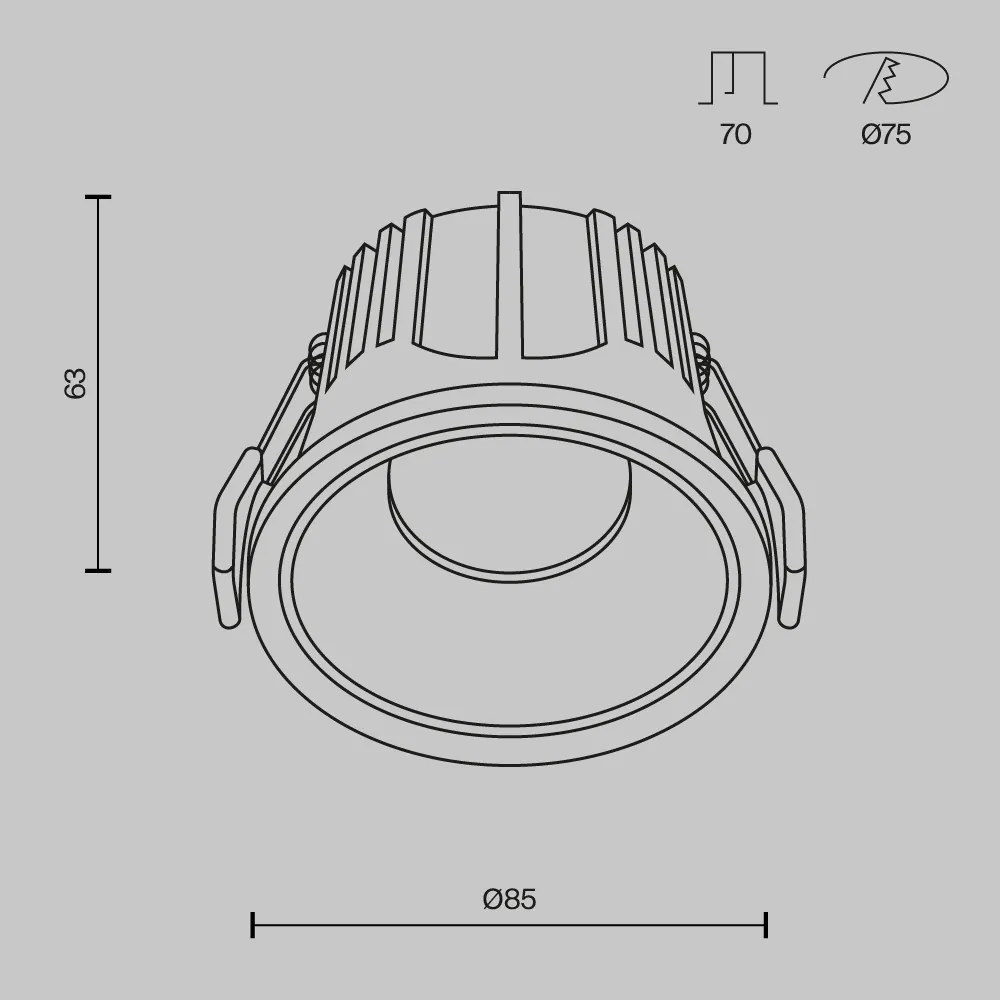DL043-01-15W3K-D-RD-WB Alfa LED Alumínium Süllyesztett Lámpa Fehér Színű LED 15 W 3000 Kelvin 1050 Lumen IP20