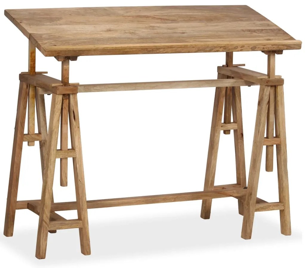 vidaXL tömör mangófa tervezőasztal 116 x 50 x 76 cm