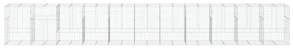 horganyzott vas gabion kosár fedéllel 1100 x 100 x 150 cm