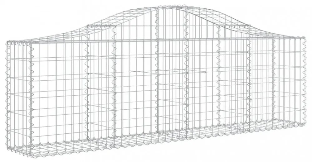 8 db íves horganyzott vas gabion kosár 200x30x60/80 cm