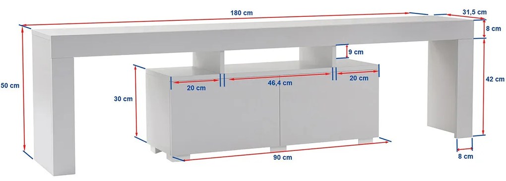 TV asztal Enclave Natural White