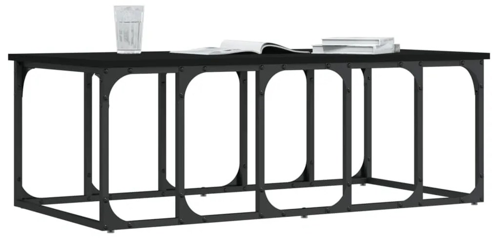 Fekete szerelt fa dohányzóasztal 100 x 50 x 35,5 cm