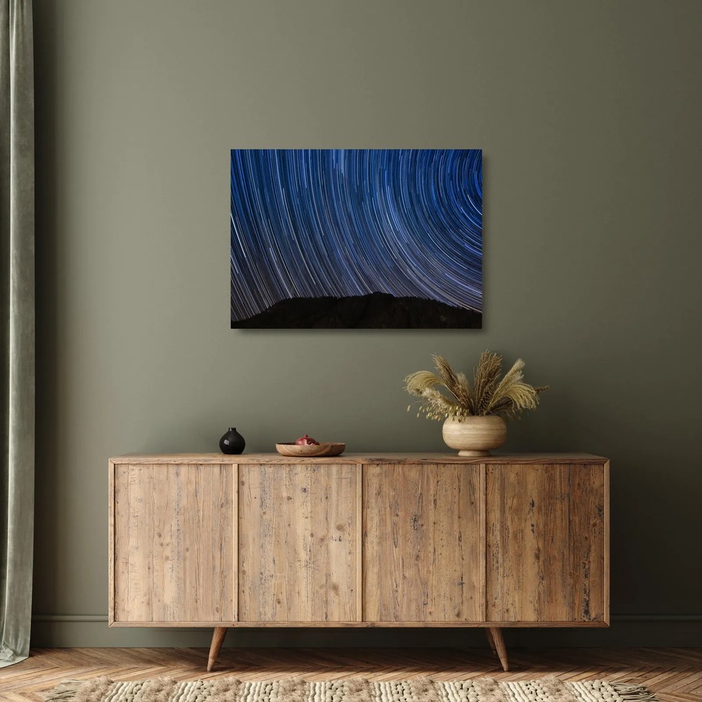 Éjszakai csillagok és az ég képe (üvegen) (70x50 cm)