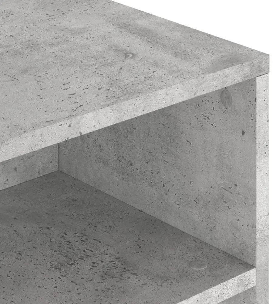 betonszürke szerelt fa dohányzóasztal 90 x 55 x 42,5 cm