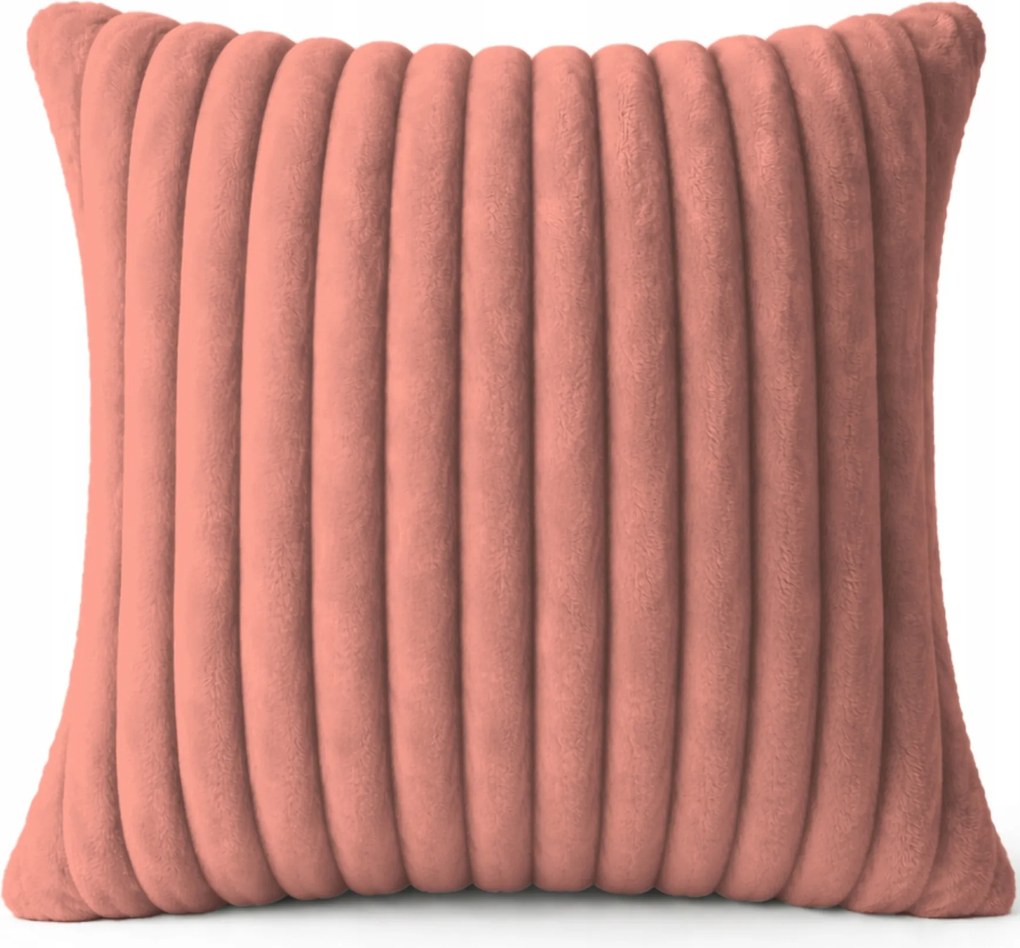 Dekoratív Párnahuzat Dombornyomott Csíkos Párnahuzat 40X40 CM Plüss Rózsaszín 548