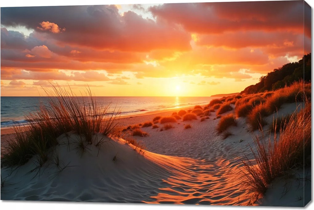 Vászonkép 120x80cm Hálószoba Nappaliba Panoráma Esti strand