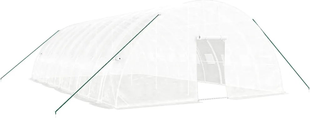 vidaXL fehér acélvázas melegház 60 m² 10 x 6 x 2,85 m