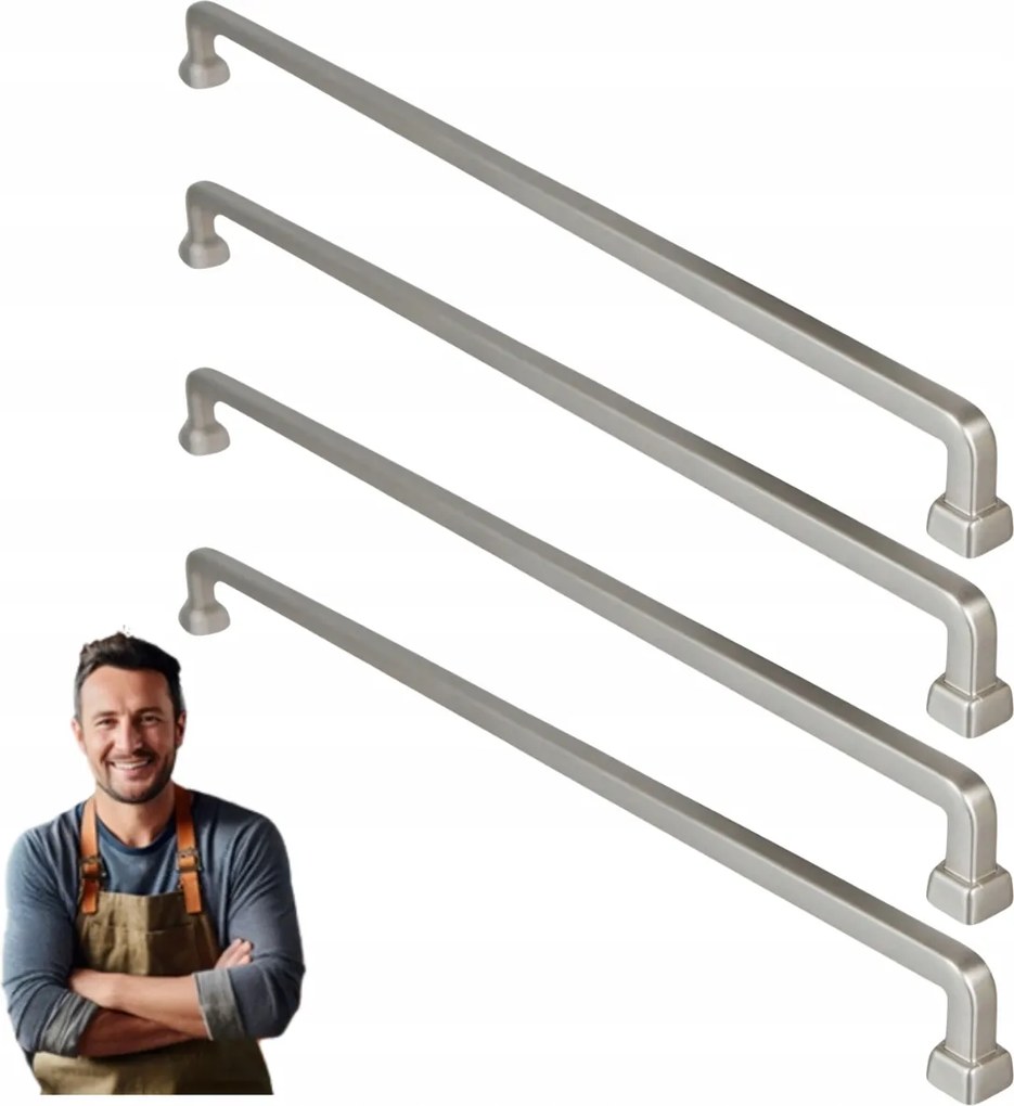 Bútorfogantyú fiókos szekrényhez Tulia 320 mm Inox, Csiszolt acél 4db