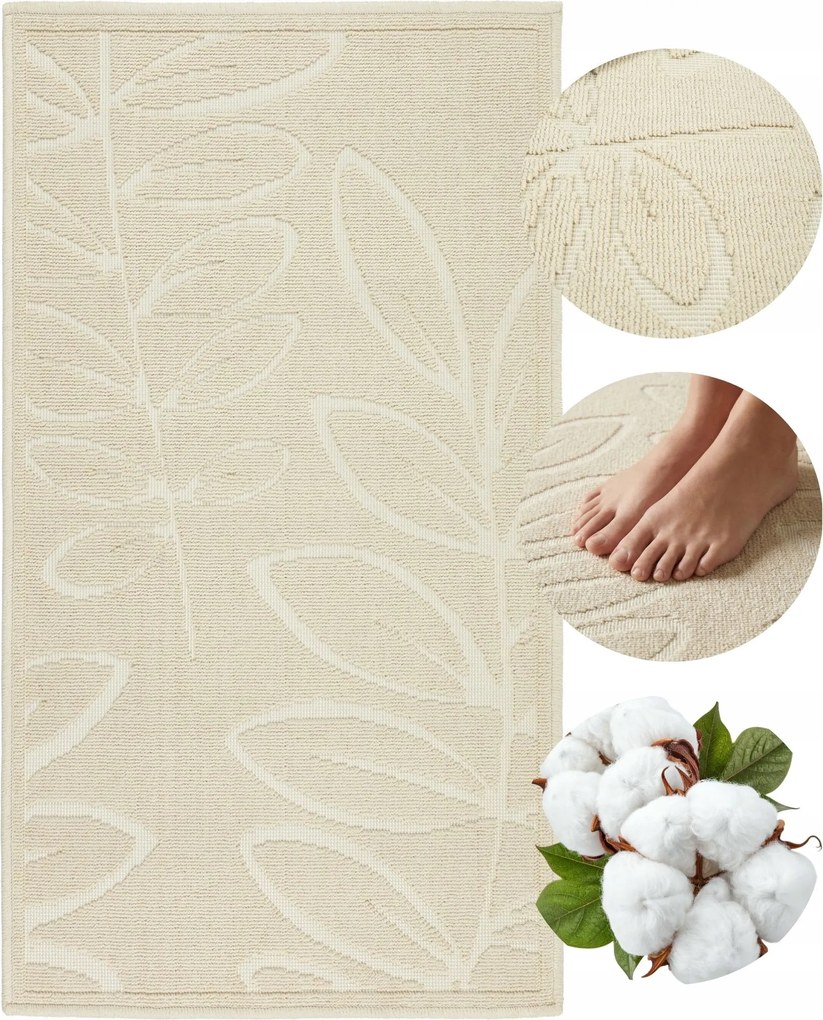 Fürdőszobaszőnyeg Nagy 73x135 Egyiptomi Pamut Csúszásgátló Szállodai Pamut