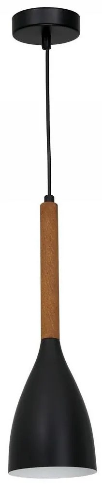 Csillár zsinóron MUZA NEW 1xE27/60W/230V fekete