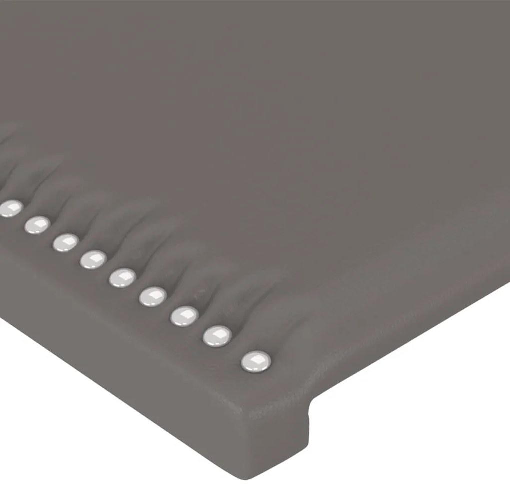 szürke műbőr LED-es fejtámla 83x16x118/128 cm