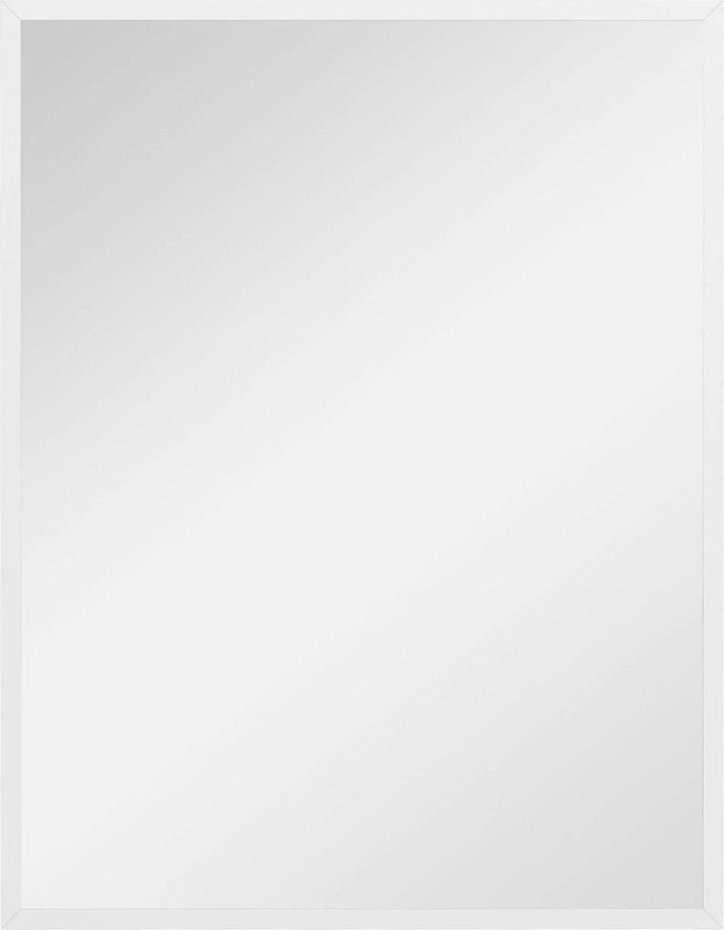 HOMCOM Téglalap alakú Tükör Fürdőszobai Tükör 70x90 cm Dekoratív Fali Tükör Nappaliba, Előszobába, Gondolom vagy Függőleges Használatra Fehér | Aosom