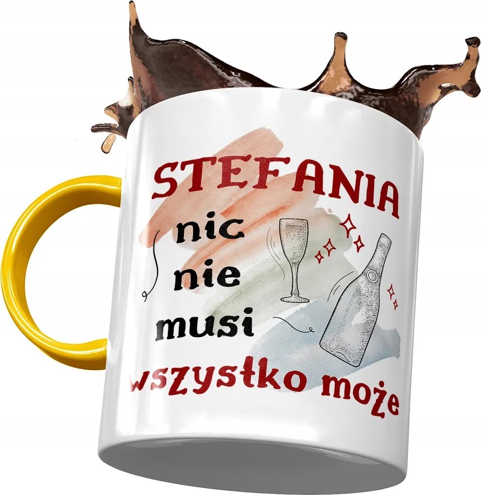 Sárga Bögre Stefánia Barátnőknek Ajándék Nyomtatott Fotóval