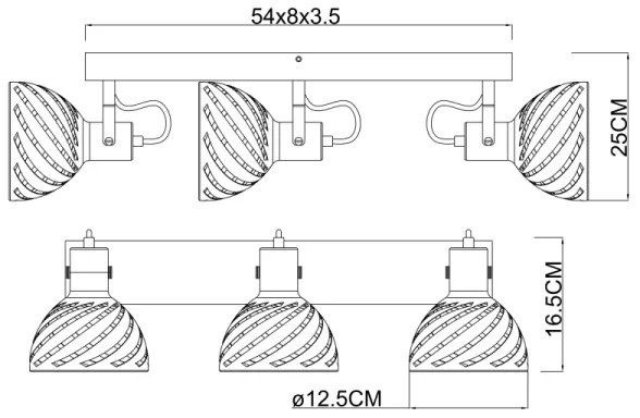 Globo 54661-3 - Spotlámpa MORI 3xE27/40W/230V