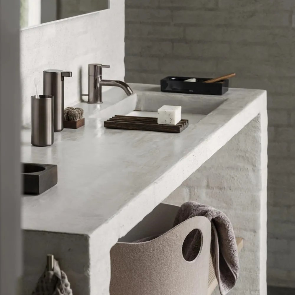 Sötétbarna rozsdamentes acél fogkefetartó pohár MODO – Blomus