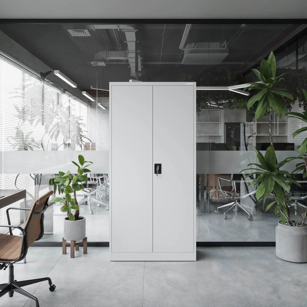 Fém iratszekrény JAN, 900 x 1850 x 400 mm, szürke