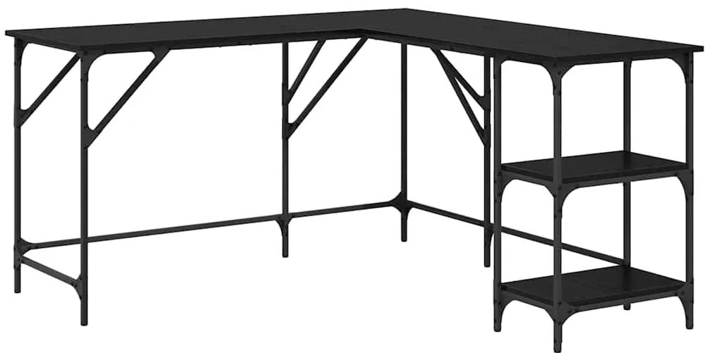 vidaXL Asztal Fekete tölgy 139 x 139 x 75 cm Faanyag