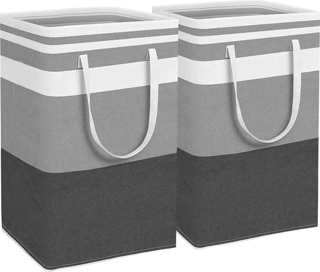 Összecsukható szennyestartó kosár 75 l megerősített fogantyúkkal 2 db 60x40x30cm