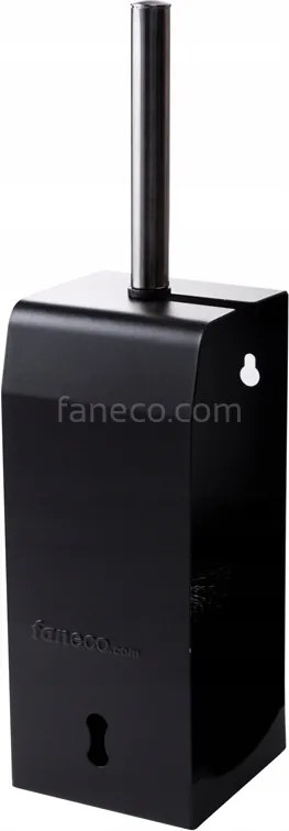 Falra szerelhető Wc kefe fekete Faneco rozsdamentes acélból, modern