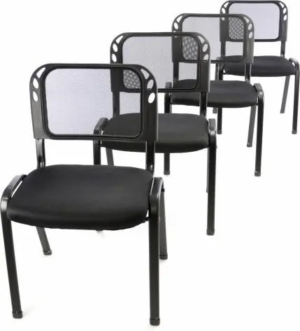 Rakásolható kongresszus szék készlet 4 db fekete
