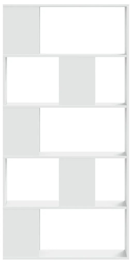 5-szintes fehér szerelt fa könyvespolc 80,5 x 23,5 x 162,5 cm
