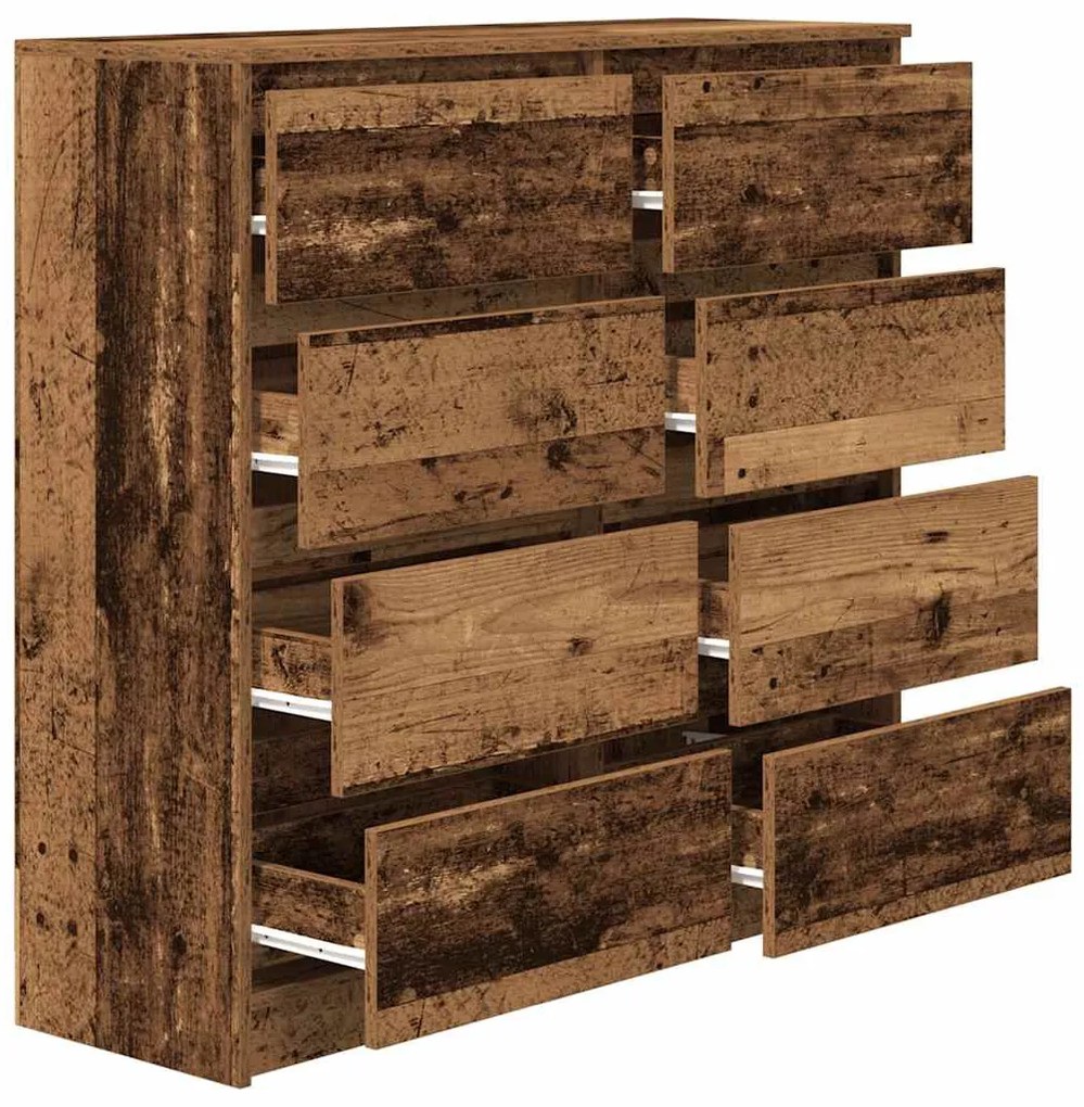 antik fa színű szerelt fa tálalószekrény 100x35x99 cm