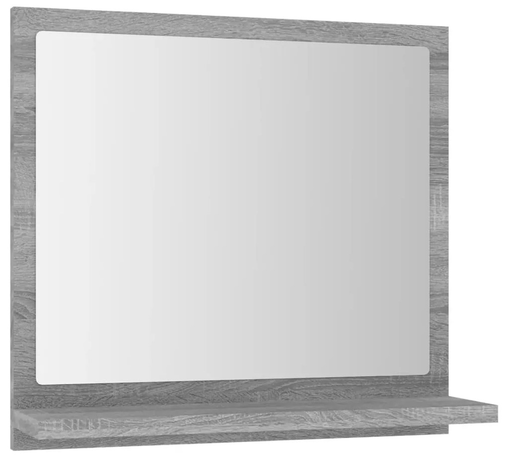 szürke sonoma színű szerelt fa fürdőszobatükör 40x10,5x37 cm