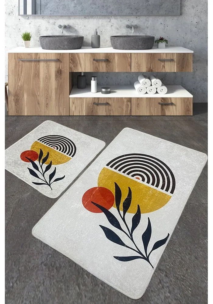 Világosszürke fürdőszobai kilépő szett 2 db-os 60x100 cm Le Soleil – Foutastic