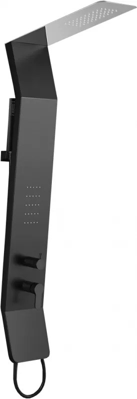 Mexen Yap zuhanypanel, fekete/króm - 7612-02-77