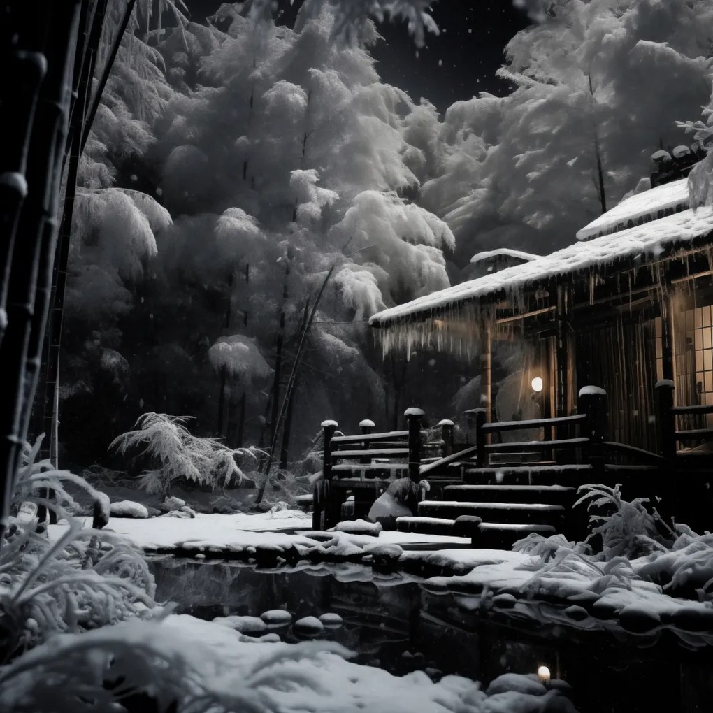 Poszter 40x40cm Hagyományos japán házikó