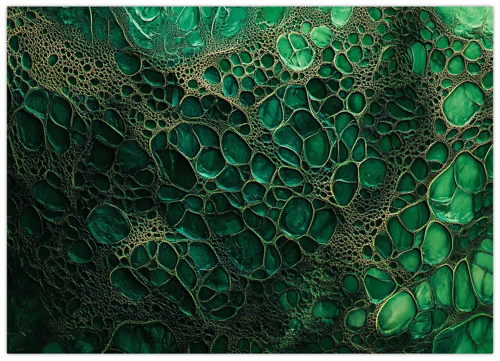 Kép - Zöld mikroszkópos kép (70x50 cm)